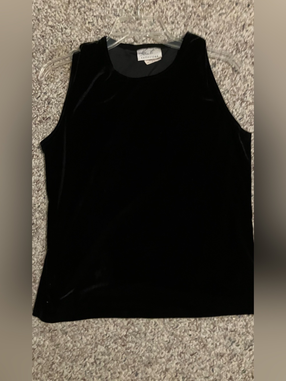 Allison Taylor Black Velvet Tank Top